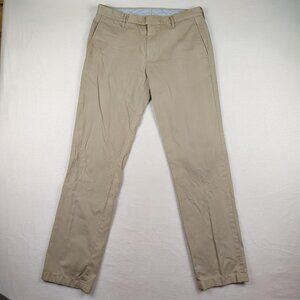 Lacoste Flat Front Khaki Pants Womens sz 40Medium Tan Chino 100% Cotton